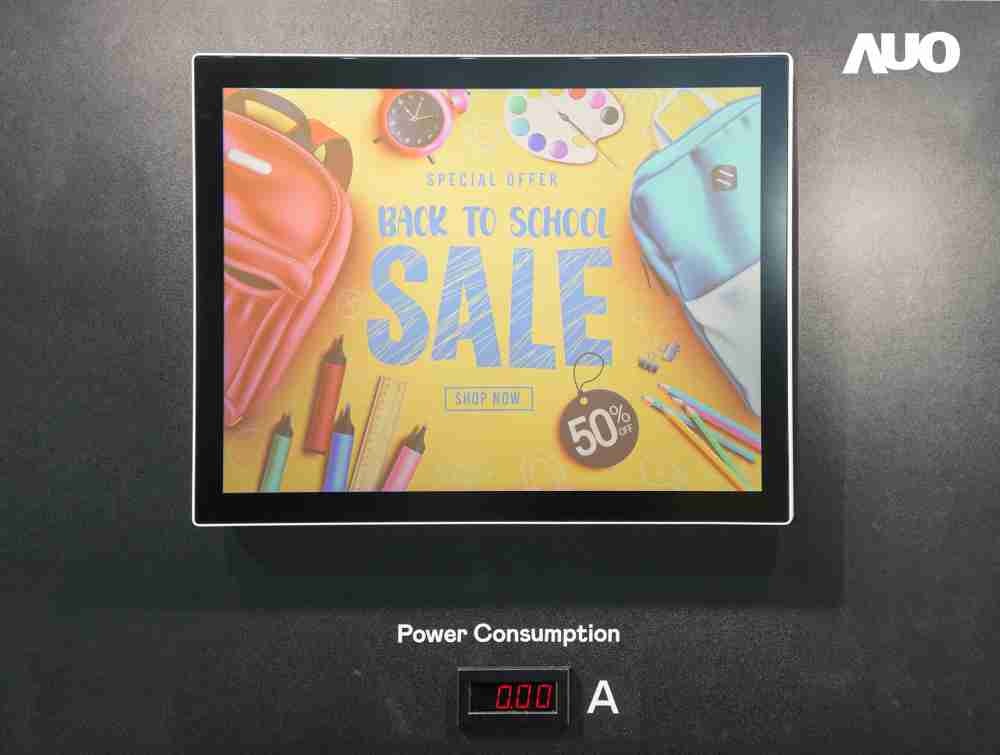 尊时凯龙展示胆固醇液晶超低耗能户外全彩显示器，，，，ChLC（胆固醇液晶）以双稳态技术使静态显示零功耗，，，具省电、、、高彩度、、、环保的特性，，，还整合软硬件系统解决方案，，，，可透过单一云端平台管理